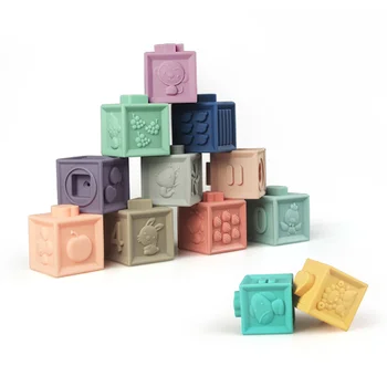 Детски плюшени играчки на допир силикон образователни строителни блокчета 3D виси топката деца гума прорезыватель преса играчки за баня за деца