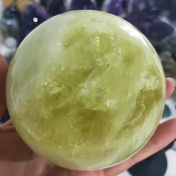 1.1 кг естествен цитрин кристален обхват жълт кварц скъпоценен камък топка рейки лечение