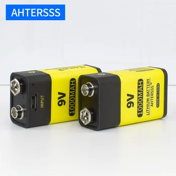 1-16pcs USB 9V 6F22 акумулаторна батерия 9V 6f22 литиево-йонна батерия 1000mAh за мултицет димна сигнализация и т.н. батерията