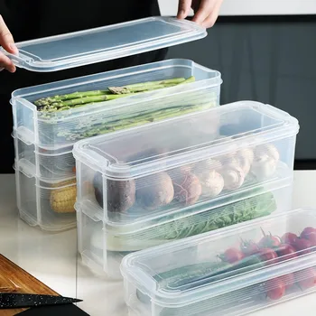 1/2/3 слой хладилник кутия за съхранение на хранителни продукти с капак прозрачен контейнер за съхранение на пресни продукти с кухненски хладилник, шкаф, фризера организатор
