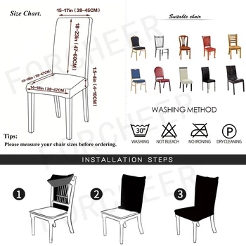 1/2/4/6 бр калъфи за столове еластичен калъф за защита на кухненско седалки сменяеми калъфи за столове за сватбено тържество Home Decor housse de chaise