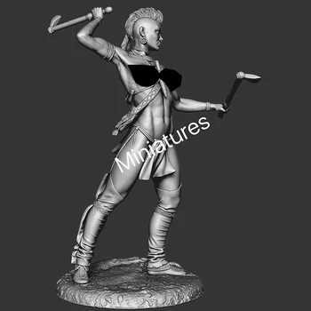 1/32 древен воин една жена щанд смола модел комплекти миниатюрен gk Unassembly неокрашенный