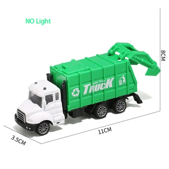 1: 42 отодвиньте боклукчийски камион 21см музика светлина сплав за леене под налягане, канализация модел автомобил играчка, подарък за Рожден Ден за момчета деца Y164