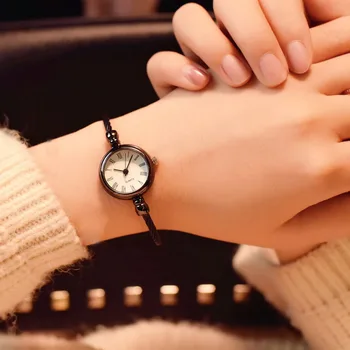1 бр жени Дама момиче студент ръчен кварцови часовници мини през цялата сплав ретро подарък reloj mujer Clock LL@17