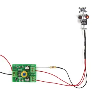 1 единица за измерване, N Мащабна модел сигнали жп движение LED Head 1:160 Model Traffic Singal и печатна платка Flasher JTD150RP