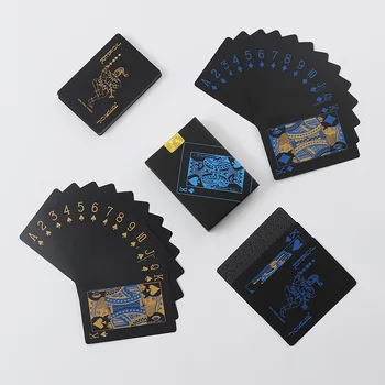 1 компл. PVC покер водоустойчив пластмасови карти за игра на черен покер комплекти карти класически магически трикове инструмент семейство партия забавни игри