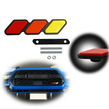 1 комплект емблеми за икона на скара трицветна, за Toyota - Tacoma 4 Runner Sequoia Rav4 Highlander, жълто/оранжево/червено