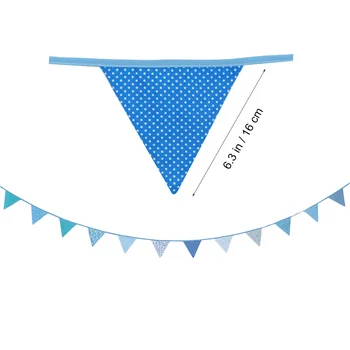 1 комплект Хелоуин 10-метров флаг двупосочен Вимпел карикатура памук сватбени аксесоари украса на партията (в синьо)