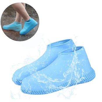 1 чифт непромокаеми калцуни силиконови протектори на обувки за многократна употреба дъждовни ботуши нескользящие гумени дъждовни ботуши унисекс обувки