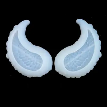 1 чифт САМ крило тава силиконови бижута от смола мухъл Крилата форма на чинии мухъл сушена цвете смола декоративни направи си САМ ръчно изработени занаяти