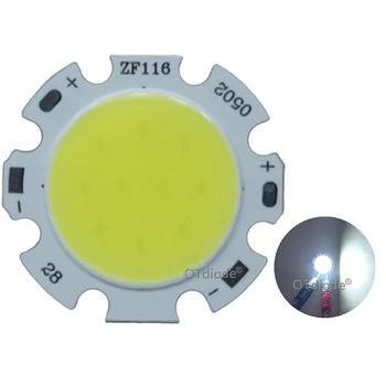 10-100шт COB LED Chip 28 мм квадратен кръг източник на светлина 3 W 5 W 7 W 10 W И 12 W за прожектор Downlight Tube Light тавана лампа 300 ma