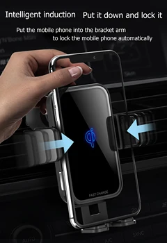 10 W Qi безжично зарядно за кола група Автоматичен сензор за определяне бързо зареждане на кола, телефон за iPhone X XS Max XR за Samsung