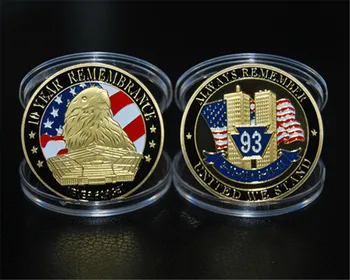 10-Years of Memorial Challenge Coin,Always Remember United We Stand 911 Challenge Coin