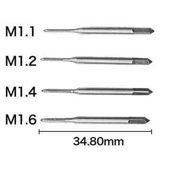 10 бр./1 компл. мини HSS метрична метчики печати гаечен ключ дръжка комплект M1-M1.6 резба на винта като нов