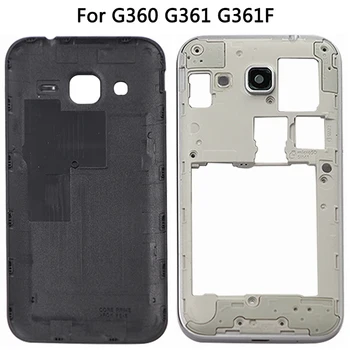 10 бр. За Samsung Galaxy Основната Prime G360 G361 G361f делото задната пластмасова лента със средна рамка на вратата нов G360 капак батерия