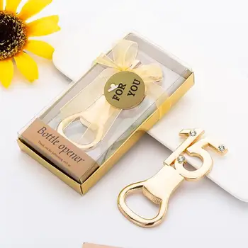 10 бр./лот Party Favors 15 Years Old Birthday souvenir е Creative Gift Alloy Wedding Day Present Opener For Guest Giveaways