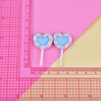 10 бр./опаковане. любов Сърцето близалка глинени окачване дизайнерски окачване за обици набор в насипно състояние