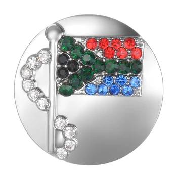 10 бр./партида на националния флаг джинджифил Snap button окачване с мед метална основа Fit 18 мм Snap Jewelry Vn-2016*10