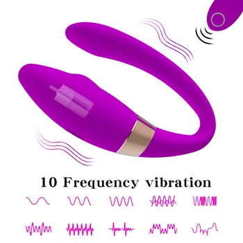 10 режими на безжично дистанционно управление U вид вибратор за двойки двойно вибриращ мотор G-точка стимулатор Силиконово дилдо колан секс играчки