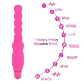 10 Скорост на анални топчета куршум вибратор за мъже, жени Мек силиконов анален плъгин секс играчки за възрастни ануса G spot масажор за начинаещи