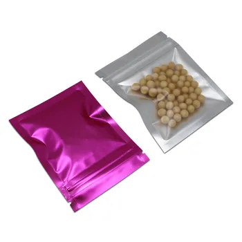100 бр./лот Zip-Lock пластмасови опаковки за хранителни продукти, кафе на прах опаковка майлар алуминиево фолио на предната прозрачна светкавица многократна употреба чанти проба