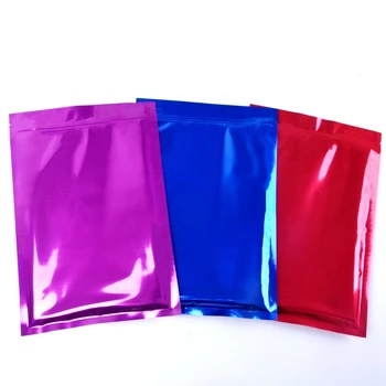 100 бр. / лот многократна употреба подарък козметични чанти майлар фолио Zip-Lock опаковка торби с разкъсване на Notch Sealable Heat Seal чанта за съхранение на хранителни продукти