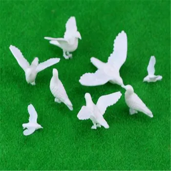 100 бр./лот пластмасови птици малка фигурка играчка модел гълъб птицата Ho N OO модел влакове OO мащаба на жп моделиране