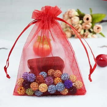 100 бр/пакет чанти мрежа подаръчни пакети контейнер организатор на партията доставка органза подаръчни чанти бижута бонбони чанта сватбени сувенири