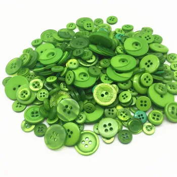 100 г/опаковане. Зелена смесена смола разнообразни копчета и Художествени занаяти за scrapbooking шевни изделия занаяти 9-20 мм бутон