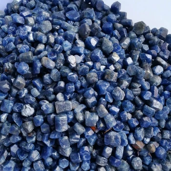 100gNatural син корунд монокристален градешки камък проба необработен сапфир Кристал градешки камък