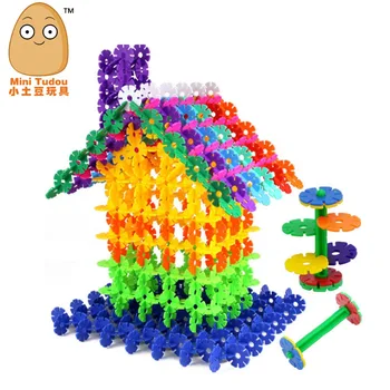 100шт 3D пъзел пластмасови изграждане на модел на сградата пъзел интелигентни образователни играчки за деца