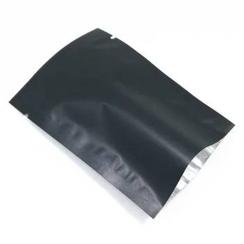 100шт матово черно открит надмощие Майларовая фолио за опаковане чанта алуминиево фолио сушени плодове опаковъчен чанта вакуум Термосвариваемый пакет чанти