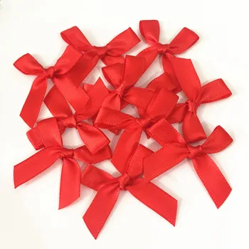 100шт червен цвят 10 мм сатен лента декоративни панделки на опашката лук за кукли, аксесоари за коса сватбени покани изготвяне на карти украса