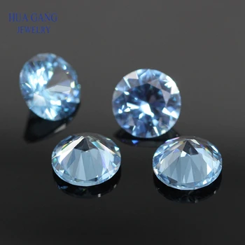 106# синтетичен шпинел камък светло син камък 0.8-10мм кръгъл диамант нарязани скъпоценни камъни за бижута