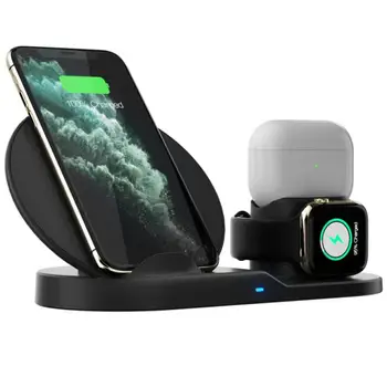 10W Qi Wireless Charger Dock Stand 3 In 1 за IWatch Airpods Pro зарядно устройство за IPhone 11 Pro Max За Samsung S9 S10