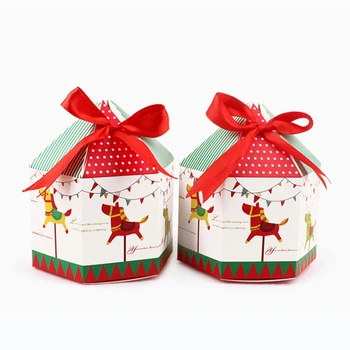 10шт сладки цирк въртележки шестиугольные кутии с бонбони на децата Рожден Ден доставка на сватбени подаръци пакети кутии