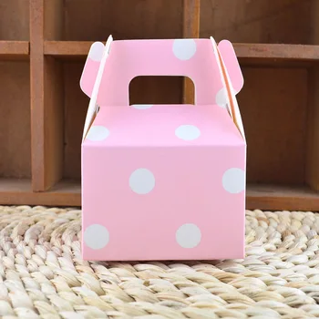 10шт творчески цвят точка бонбони кутия за лесна торта бисквити кутия за сватба Ба дете Showrr подаръци Крафт хартиена торба