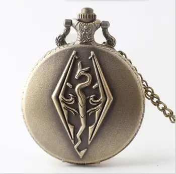 (1122) 12 бр./лот The Elder Scrolls джобни часовници Dragon Chain подарочное колие Skyrim Choice