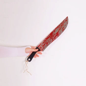 12 бр./лот Хелоуин банер венец Хелоуин украса ужас къща пластмаса кръв нож инструменти комплекти за ужас на партията на веригата за доставки