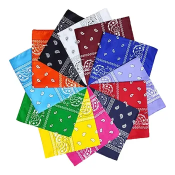 12 бр унисекс квадратен шал печатни шал, кърпа носна кърпичка Пейсли кърпи многоцветен набор от Каубой забрадка двустранен