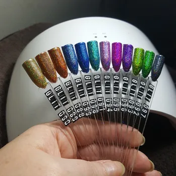 12 кутии/комплект 12 цвята холографски блясък на прах 0.1 mm нокти, блясък за маникюр за нокти изкуство хром пигмент направи си САМ украса инструменти