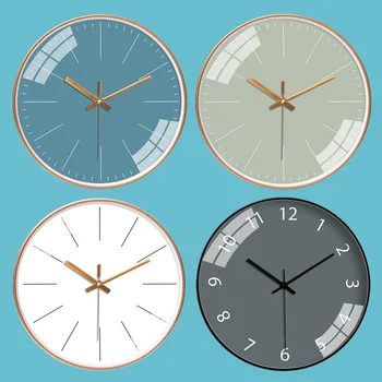 [12 см 30 см] хол спалня модерна проста творческа мода плътен цвят часовници тъпо кварцови часовници стенни часовници