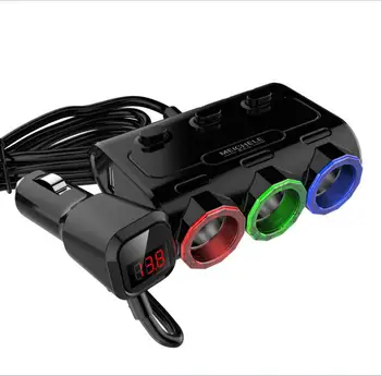 12V-24V автомобилни запалки конектор Дърва Plug LED USB зарядно устройство адаптер 1A+2.1 A 100 W откриване на напрежение за телефон, MP3 DVR Pad