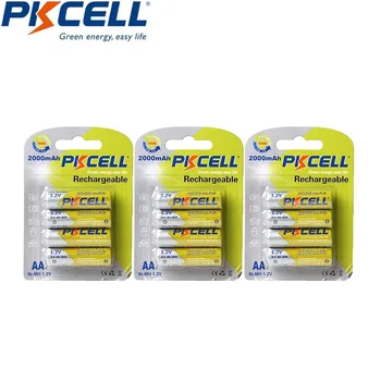 12шт 3Card PKCELL AA акумулаторна батерия NI-MH 2000mAh 1.2 V 2A Bateria 