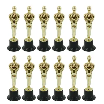 12шт Оскар е статуетка на мухъл награда на победителите прекрасни трофеи в церемонии и чествания торта декорация инструменти