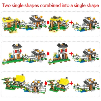 1345ШТ страхотна Чифлик градивните елементи на селски тухли забавни играчки за деца подаръци