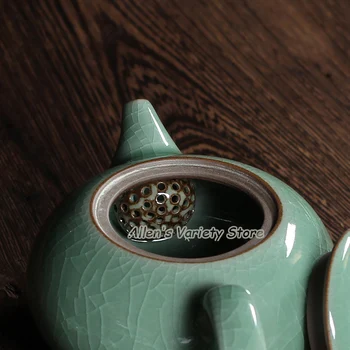 135 мл изискан чайник хрупкава глазура Лунцюань селадон керамика керамика гърне Китай чайник, порцелан чайник coffee maker гайвань