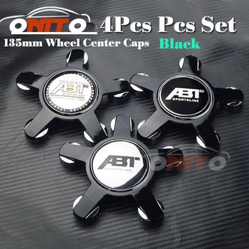 135mm 5 claw gray/black base 4бр Car Wheel Center Emblem Cover 56mm stickers for ABT ЛОГО Auto Wheel Hub Caps