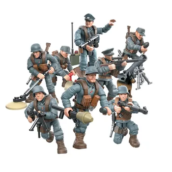 14шт световна война 2 WW2 армия военен войници градски полицай от специалните сили с оръжия, аксесоари цифри строителни блокове, тухли, детски играчки