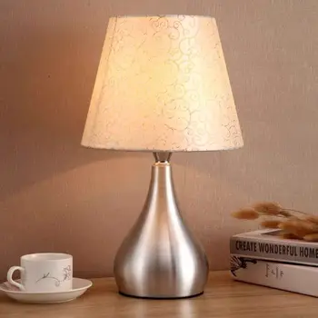 15 стилове плат настолна лампа с модерен настолна лампа с E27, лампа нощна нощна светлина за спални хол